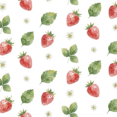 Watercolor-style strawberry illustration／苺