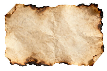 Fototapeta premium Old and burnt paper with worn edges and brownish color