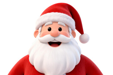Cheerful Santa Claus Character with Red Suit and White Beard