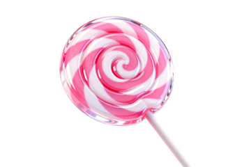 Colorful spiral lollipop with pink and white swirls