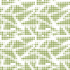 Seamless dotted pattern with green dots on white background. Design creates a vibrant, retro-style texture with a dynamic geometric effect. Modern design for wallpapers, textile, wrapping paper.