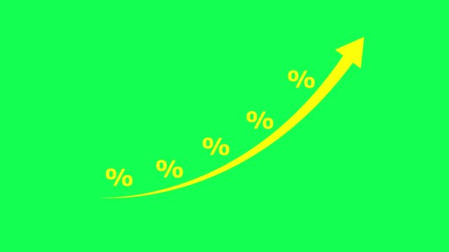 Profit high growth percent icon, stocks, financial, Interest rate and dividend concept. Abstract neon business concept chart icon animation background.12 month increased graph
