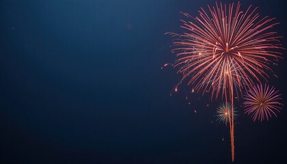 Vibrant fireworks exploding in a dark night sky during a festive celebration, perfect for new year's eve or holiday events