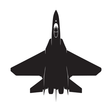 fighter jet vector silhouette clip art logo design illustration. jet fighter icon collection