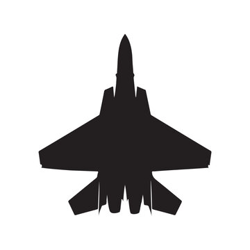 fighter jet vector silhouette clip art logo design illustration. jet fighter icon collection