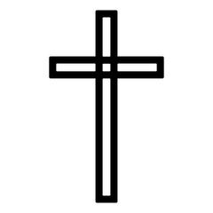 Modern Christian Cross Outline Icon Symbol