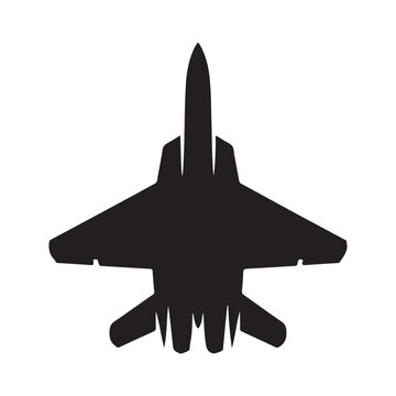 fighter jet vector silhouette clip art logo design illustration. jet fighter icon collection
