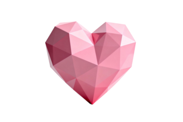 Polygonal pink heart shape with geometric design