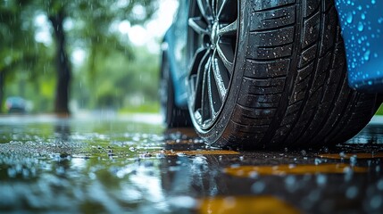 Rainy day car tire