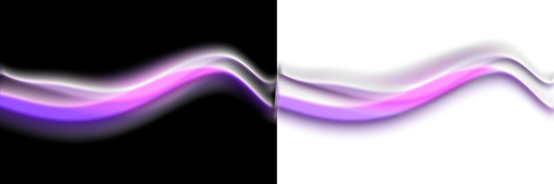 Abstract Fluid Wave &ndash; Split Gradient Motion in Pink, Purple & White on Black