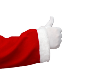 Santa Claus showing thumbs up over transparent background, png file
