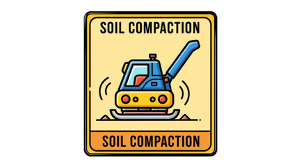 Soil Compaction Icon Illustrating Construction Equipment And Ground Preparations