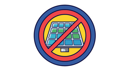 Solar Forbidden Sign: Depicting No Energy, Electricity Ban, And Environmental Concerns