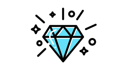 Sparkling Diamond Symbol: Illustrative Icon of Luxury, Value, and Precious Gemstones
