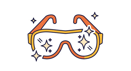 Sparkling Safety Goggles Illustration Showing Protection and Brightness Symbolism Design
