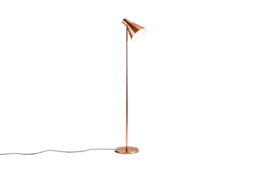 Modern copper floor lamp with sleek design for contemporary interior