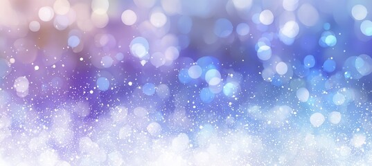 Bokeh soft purple sparkle light Christmas winter background. Generative AI technology.