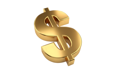 Golden american dollar sign isolated on black background financial concept