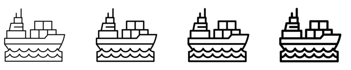 Cargo Ship  Icon Set Different Style Collection