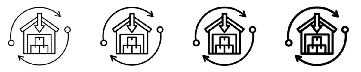 Inbound Logistics  Icon Set Different Style Collection