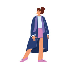 Woman Student Character in Graduation Gown and Hat Enjoy with Diploma Ceremony Vector Illustration