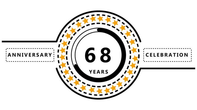 64th Anniversary Celebration Emblem with Stars and Progress Bar logo number 64