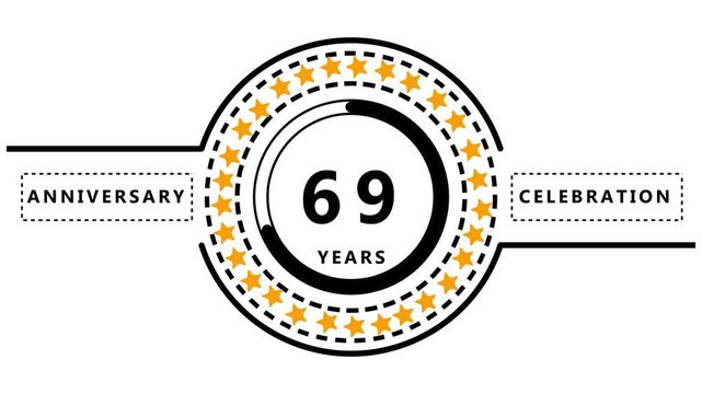 66th Anniversary Celebration Emblem with Stars and Progress Bar logo number 66