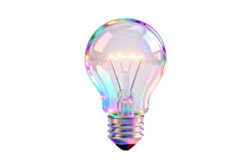 Colorful glowing light bulb representing innovative idea
