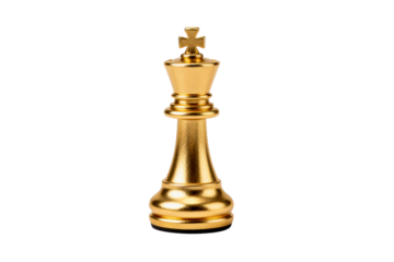 Golden chess king piece representing strategic game element