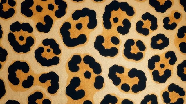 Video A close-up shot of leopard print fabric texture