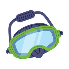 Swimming Mask and Goggles for Diving Underwater Vector Illustration