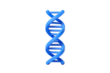 3D Rendered Blue DNA Double Helix Structure for Genetic Research