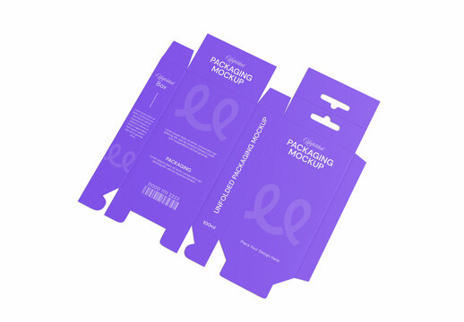 Unfolded packaging Mockup