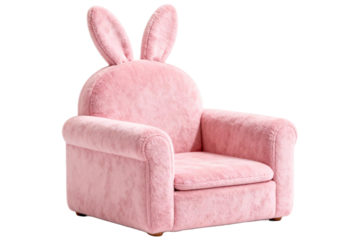 Cute pink bunny shaped children's armchair for cozy seating