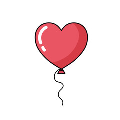 Red Heart Balloon Vector Illustration for Love and Celebration Events