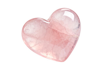 Pink heart-shaped quartz crystal stone with smooth surface