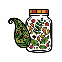 Traditional modern fusion logo for pickle (achar) brand