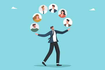 Change team structure for efficiency, restructure organization, matching candidates to job responsibilities, restructuring departments and positions, the manager juggles workers.