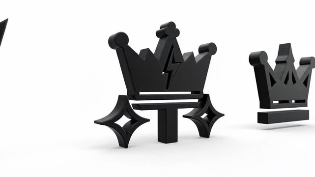 Black crown designs on white background conceptual vector illustration