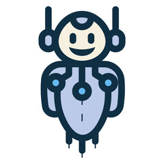 personal flying AI robot assistant icon
