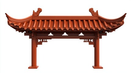  traditional wooden structure featuring intricate carvings and a curved roof, showcasing classic Asian architectural style.