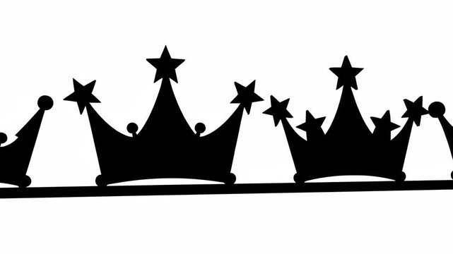 Black silhouette crowns repeating pattern for design and decoration