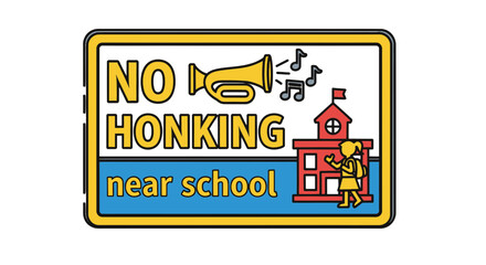 Prohibition Sign Warns Against Excessive Noise Near Educational Establishment