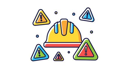 Safety Awareness and Construction Warning Signs on a Vibrant and Expressive Visual