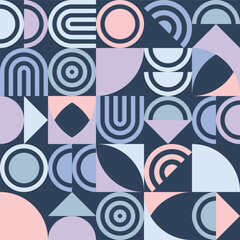 Geometric Bauhaus inspired seamless pattern design