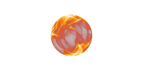 Orange Glowing Orb PNG with Transparent Background