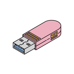Pink USB Flash Drive Storage