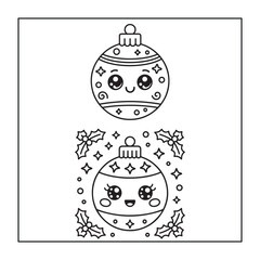 Christmas-themed, cute-style coloring pages for adults, teens, and kids.