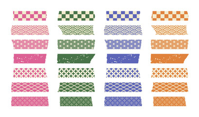 和柄のマスキングテープ　４色