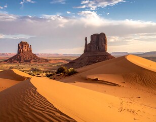 Stunning desert landscape at dawn